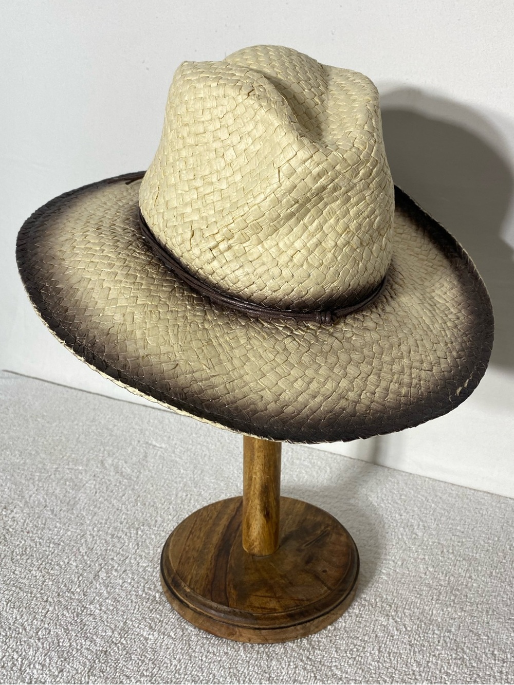 Spray Painted Ombre Rim Paper Straw Western Cowboy Hat Festival